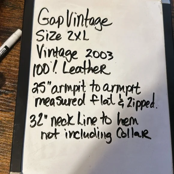 GAP Brand VINTAGE. Mens Size 2XX Genuine Leather Bomber Jacket Like New! - Picture 12 of 16